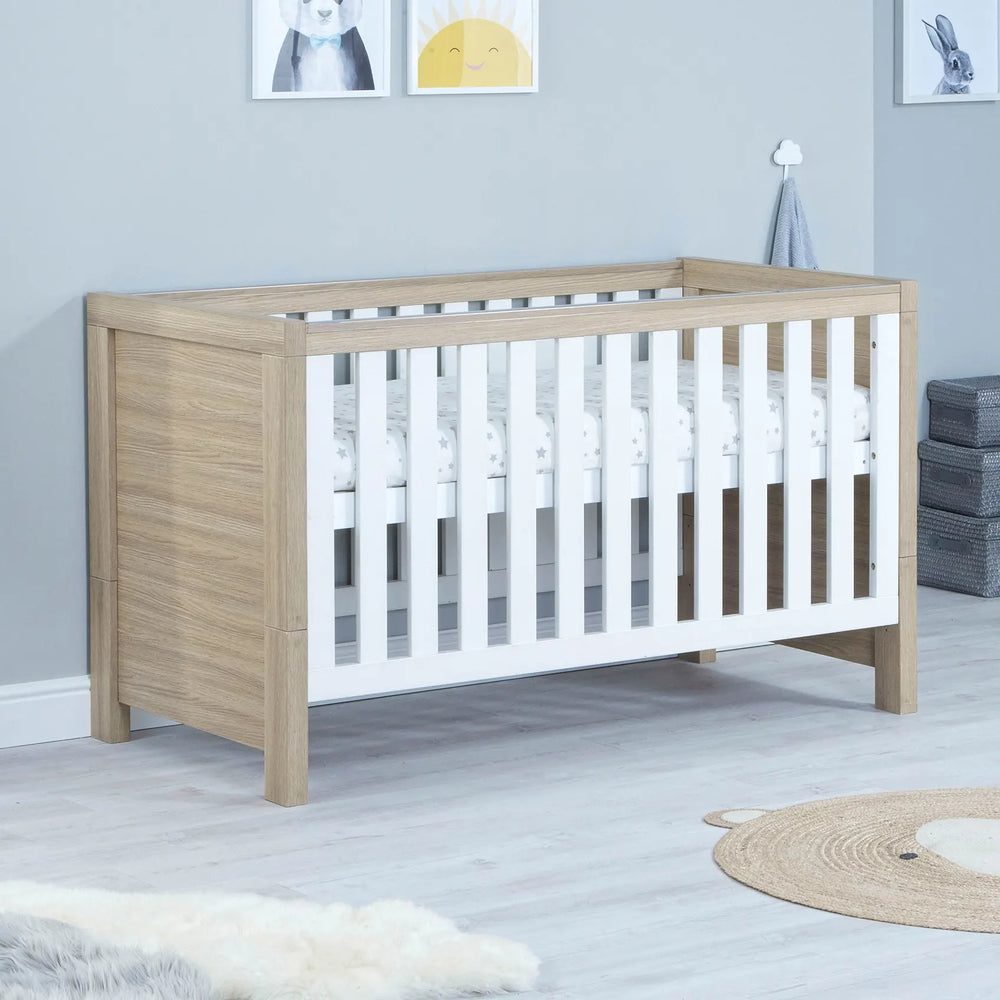 Babymore Luno White Oak Cot Bed with out drawer 