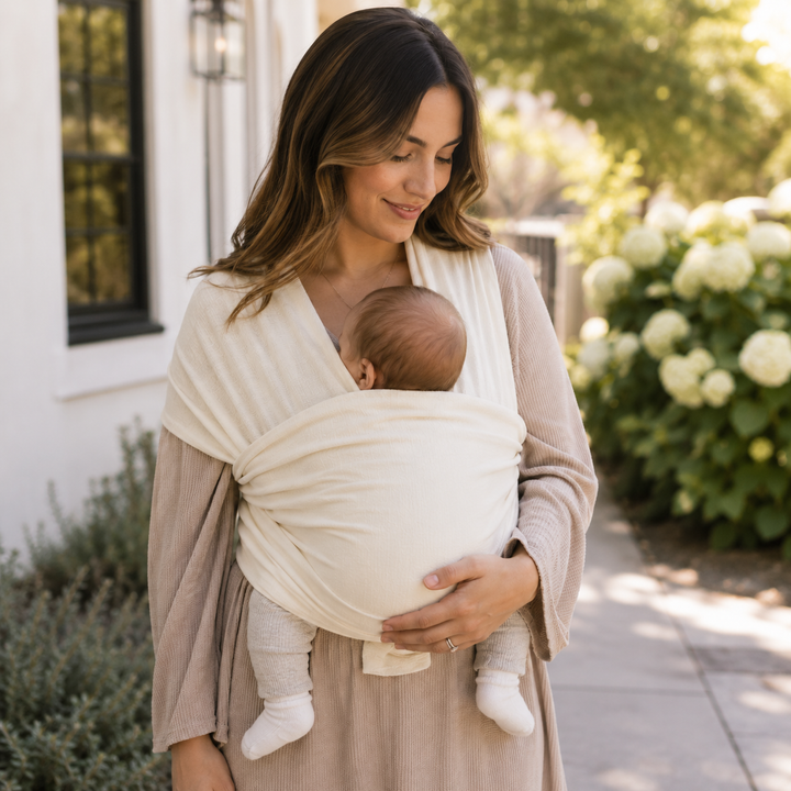 Organic Baby Wrap Carrier - Cream