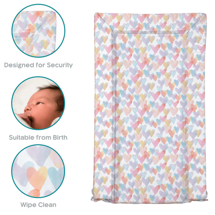 East Coast Nursery Changing Mat – Watercolour Hearts