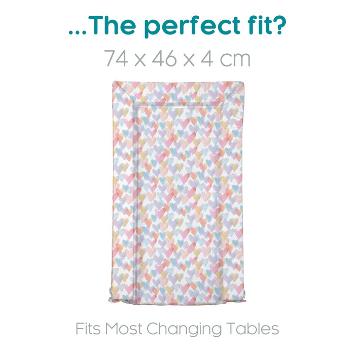 East Coast Nursery Changing Mat – Watercolour Hearts