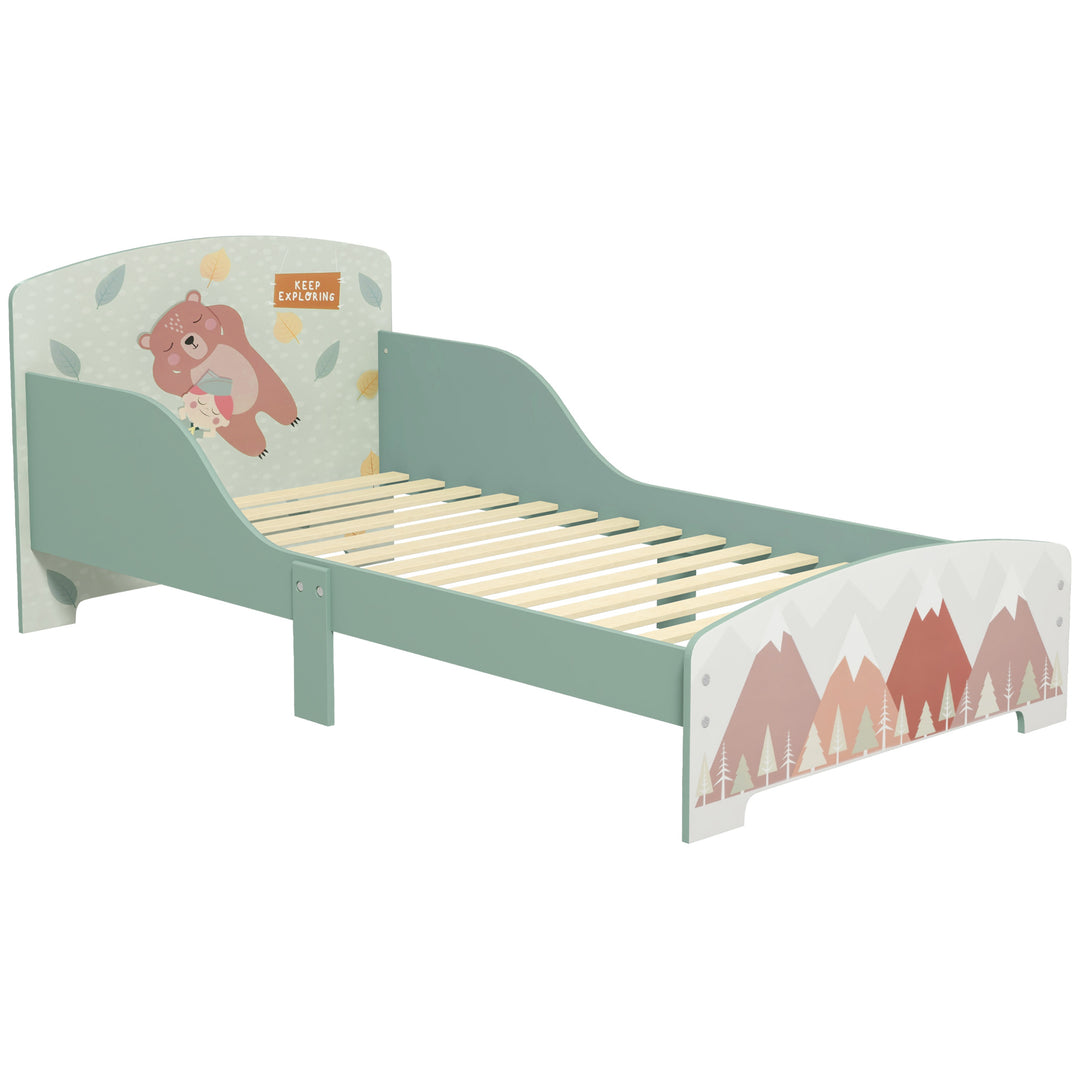 ZONEKIZ Toddler Bed Frame, Kids Bedroom Furniture for Ages 3-6 Years, Green - Green