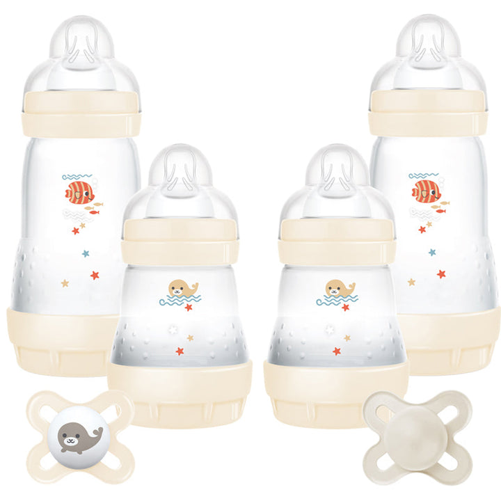 MAM Feed & Soothe Set with Anti-Colic Bottles and Orthodontic Soothers