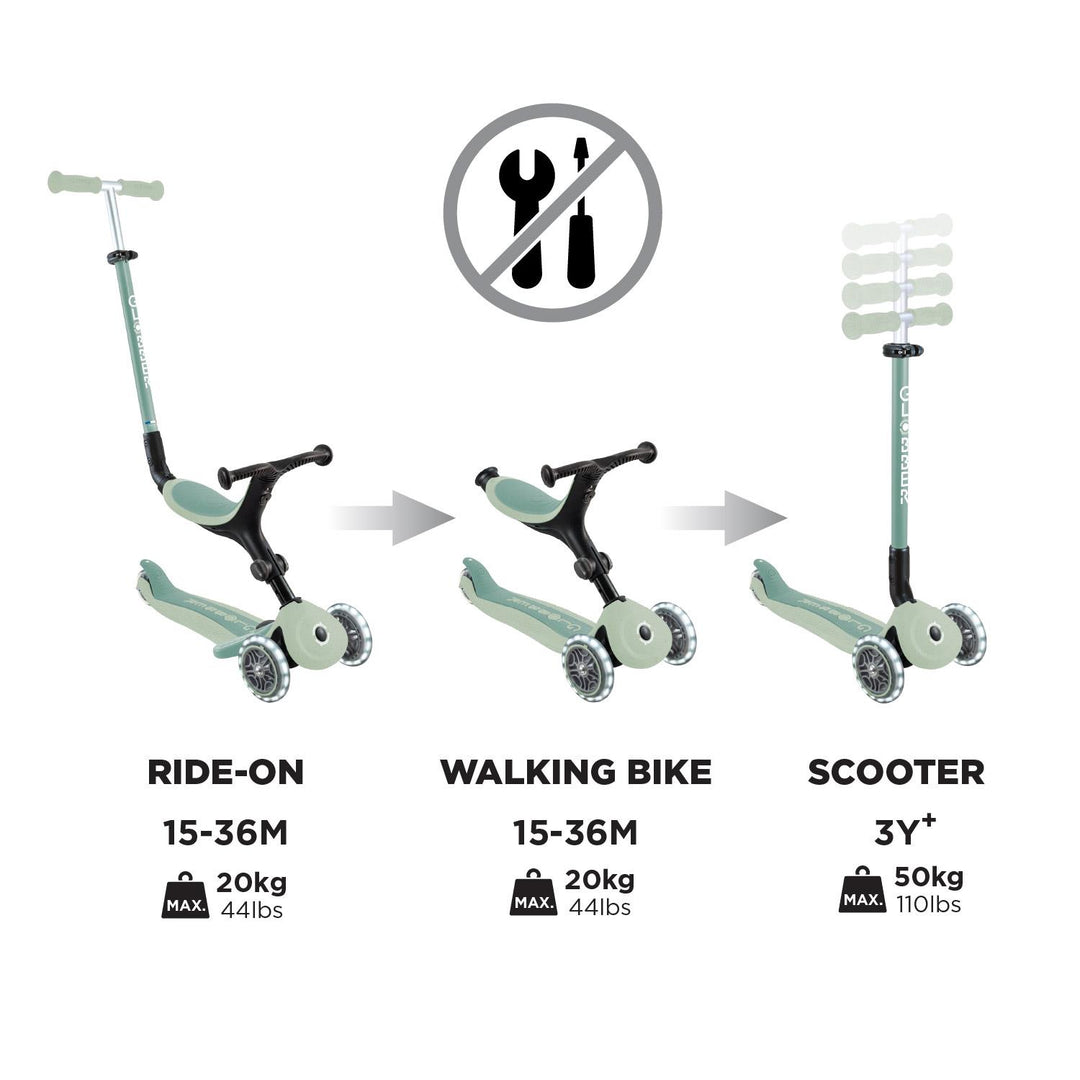 Globber Go•Up Active Lights Ecologic – Pistachio