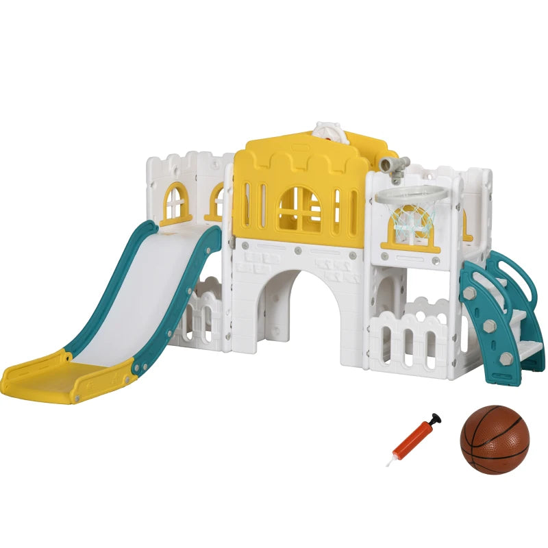 AIYAPLAY 7-in-1 Toddler Slide with Basketball Hoop – Ages 1-3 Years