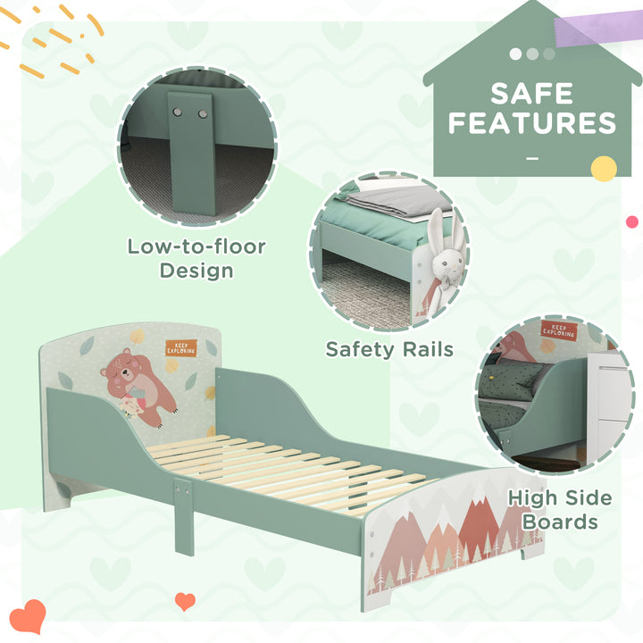 ZONEKIZ Toddler Bed Frame, Kids Bedroom Furniture for Ages 3-6 Years, Green - image 5