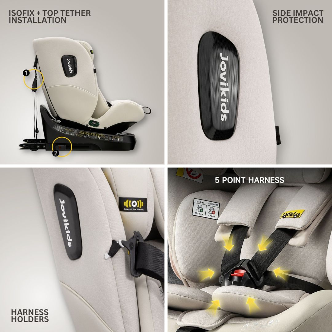 Jovikids Ranger TT 360 i-size Car Seat - Milkstone