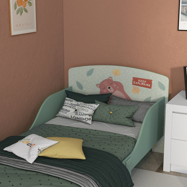 ZONEKIZ Toddler Bed Frame, Kids Bedroom Furniture for Ages 3-6 Years, Green - image 9