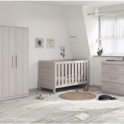 Little Acorns Amalfi Cot Bed - Grey Oak