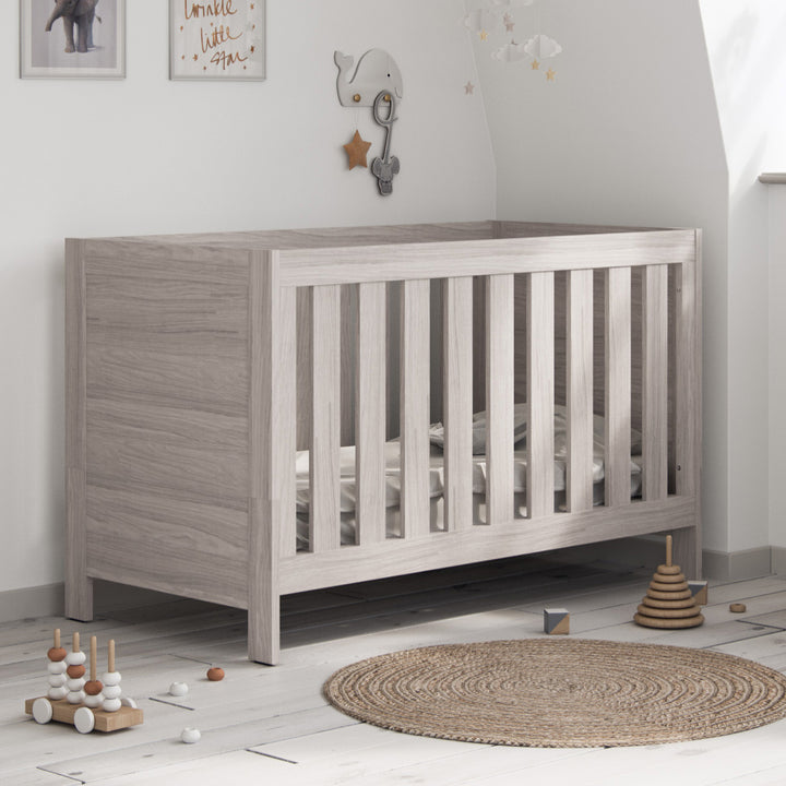 Little Acorns Amalfi Cot Bed - Grey Oak