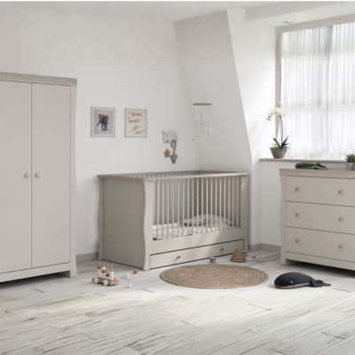Little Acorns Celeste Cot Bed – Cashmere & Grey Ash