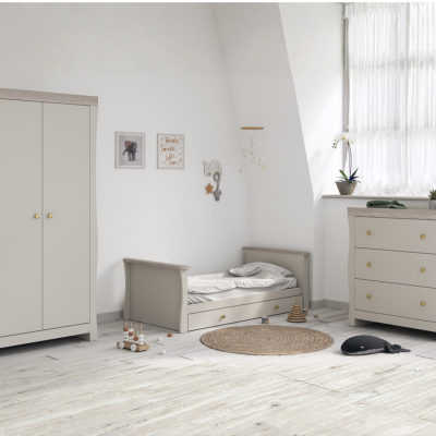 Little Acorns Celeste Cot Bed – Cashmere & Grey Ash