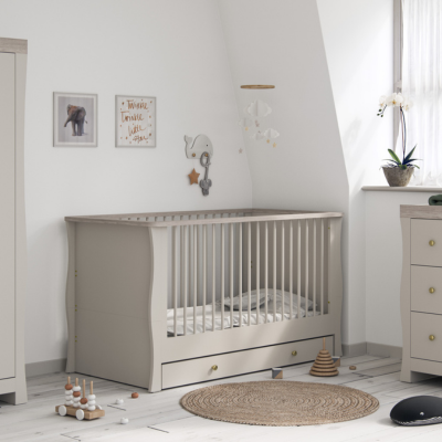 Little Acorns Celeste Cot Bed – Cashmere & Grey Ash