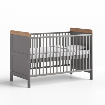 Little Acorns Classic Cot Bed - Grey & Oak