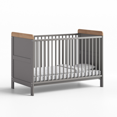 Little Acorns Classic Cot Bed - Grey & Oak