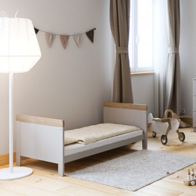Little Acorns Classic Cot Bed - Grey & Oak