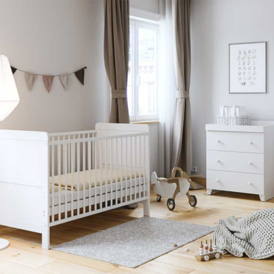 Little Acorns Classic 2 Piece Nursery Set – White