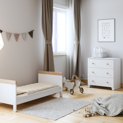 Little Acorns Classic 2 Piece Nursery Set – White & Oak