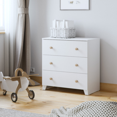 Little Acorns Classic 3 Piece Nursery Set – White & Oak
