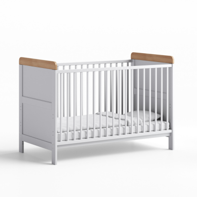 Little Acorns Classic Cot Bed - White & Oak