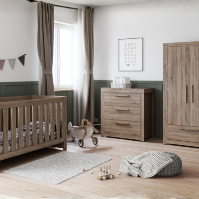Little Acorns Ellesmere 3 Piece Nursery Set - Truffle Oak