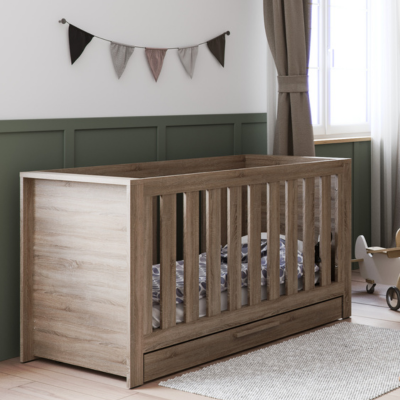 Little Acorns Ellesmere Cot Bed - Truffle Oak