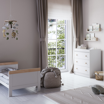 Little Acorns Florence 2 Piece Nursery Set - White & Oak
