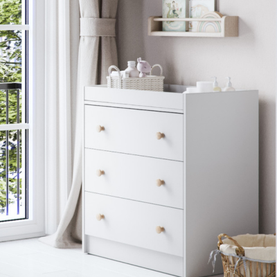 Little Acorns Florence 2 Piece Nursery Set - White & Oak