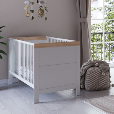 Little Acorns Florence Cot Bed - White & Oak