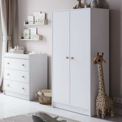 Little Acorns Florence 2 Piece Nursery Set - White & Oak