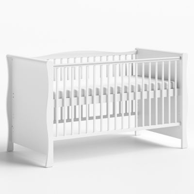 Little Acorns Traditional Sleigh Cot Bed - White