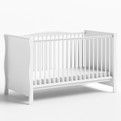 Little Acorns Traditional Sleigh Cot Bed - White