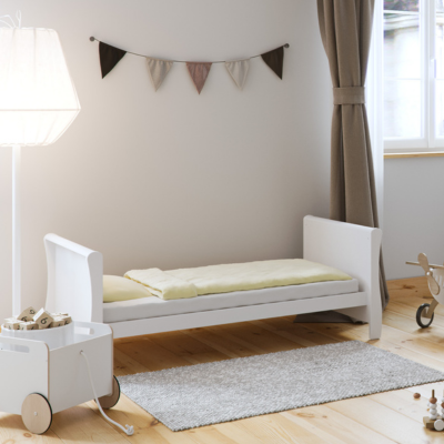 Little Acorns Traditional Sleigh Cot Bed - White