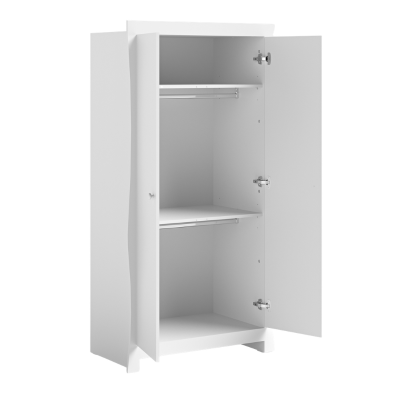 Little Acorns Traditional Sleigh Wardrobe - White