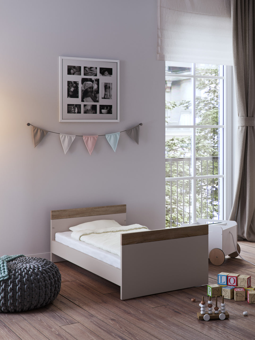Little Acorns Burlington Cot Bed – Cashmere & Truffle Oak