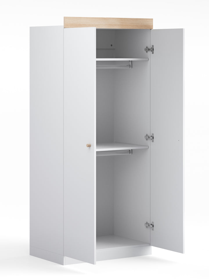 Little Acorns Burlington Wardrobe – White & Oak
