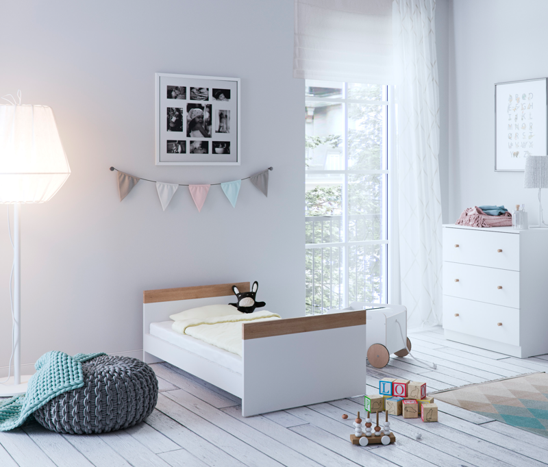 Little Acorns Burlington 2 Piece Nursery Set – White & Oak