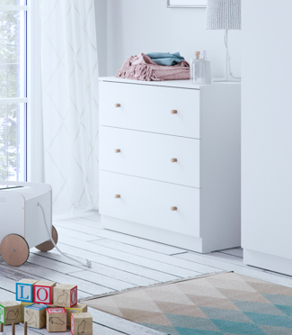 Little Acorns Burlington 2 Piece Nursery Set – White & Oak