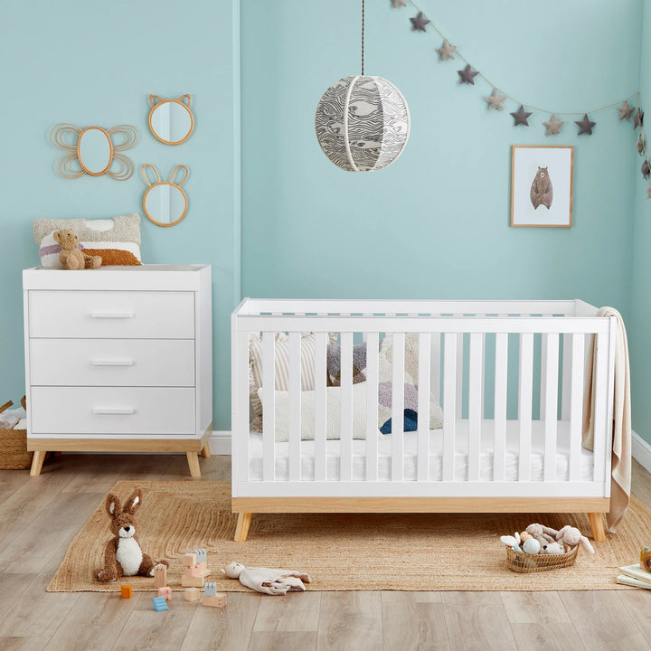 Babymore Mona 2 Piece Nursery Furniture Set – White