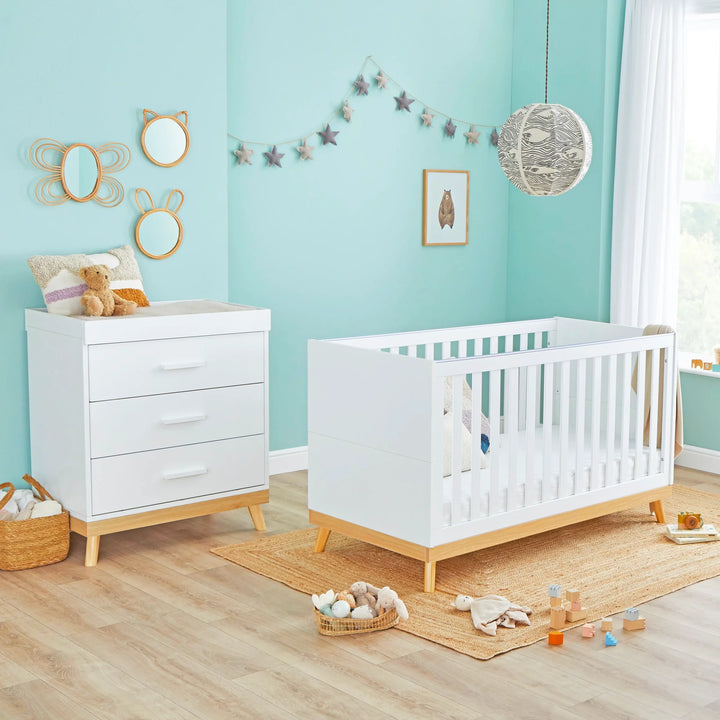 Babymore Mona 2 Piece Nursery Furniture Set – White