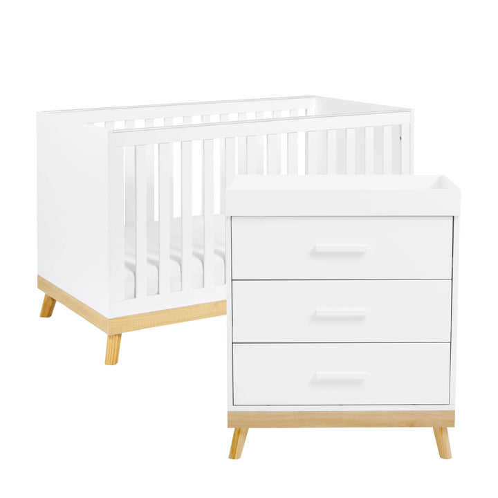 Babymore Mona 2 Piece Nursery Furniture Set – White