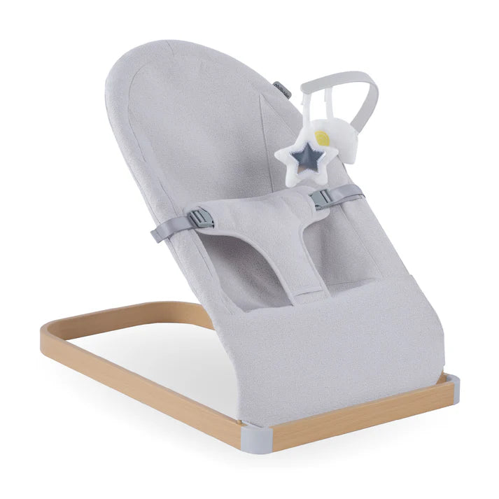 My Babiie Baby Bouncer with toy bar in grey