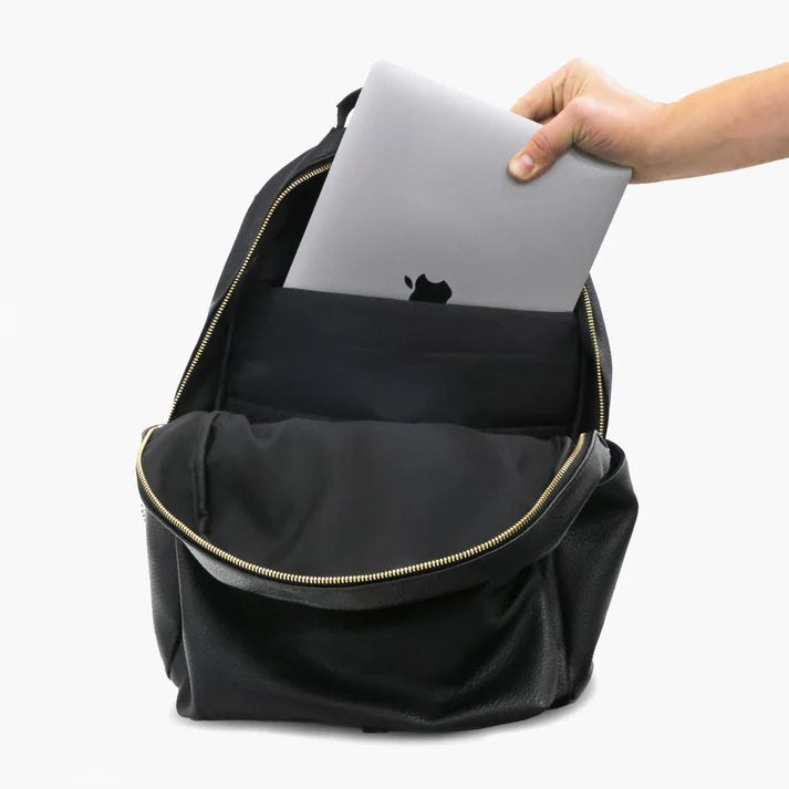 My Babiie Backpack Pro Changing Bag in Black/Gold with laptop compartment