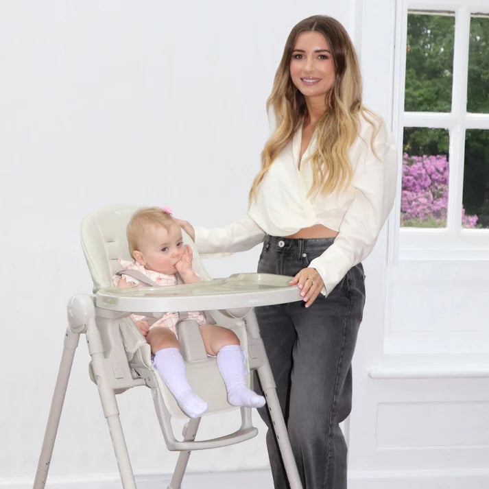 My Babiie Luxe Highchair in Oatmeal lifestyle image