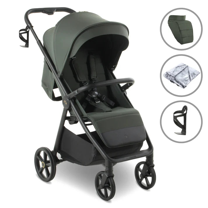 My Babiie MB170 Pushchair in Green with accessores