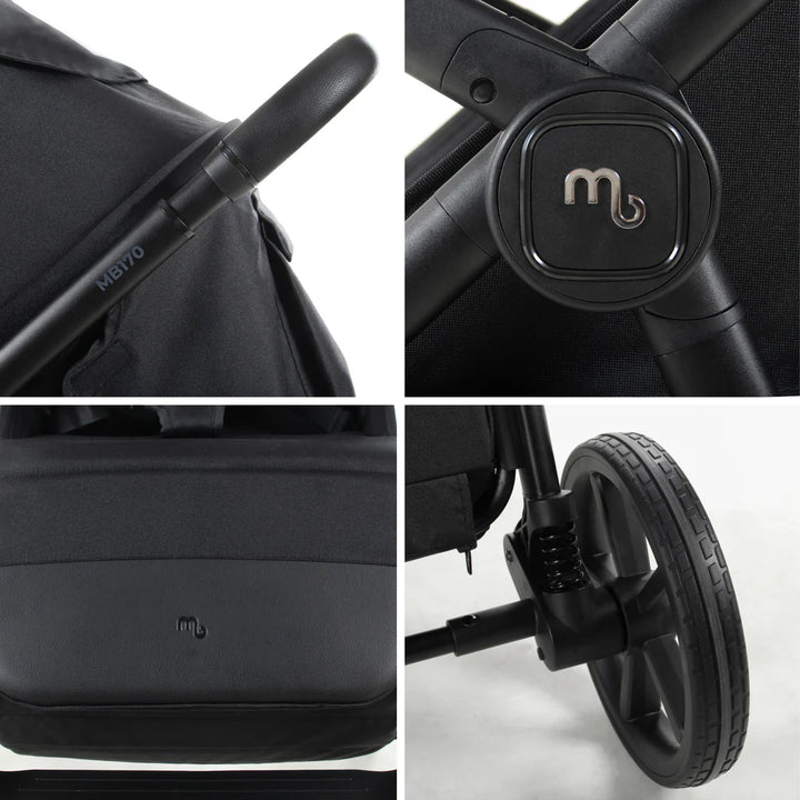 My Babiie MB170 Pushchair in Black with visible brand logo on a white background