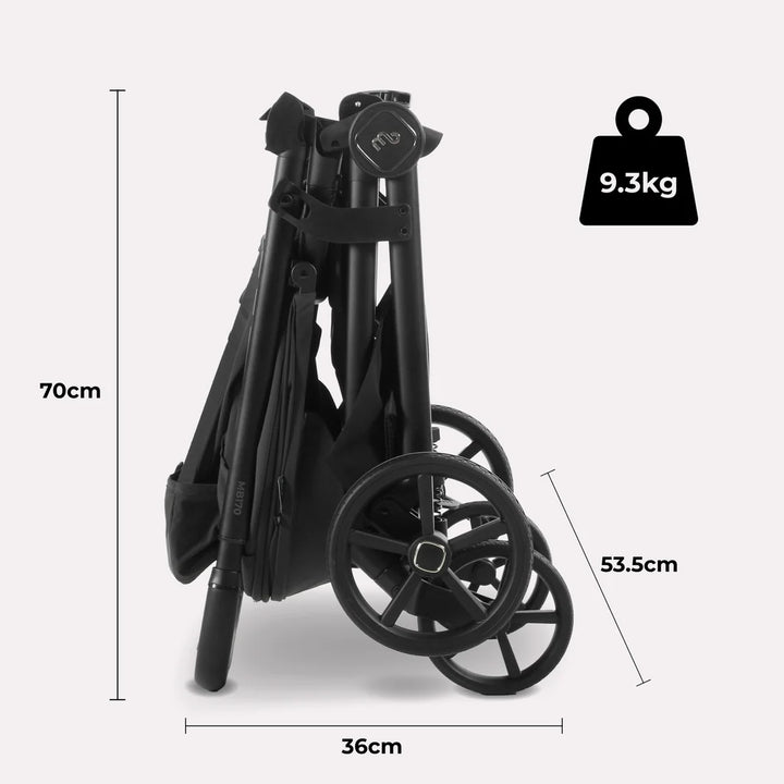 My Babiie MB170 Pushchair in Black with weight displayed on a white background