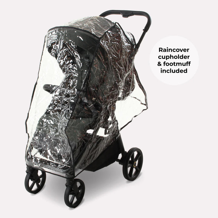 My Babiie MB170 Pushchair in Black with raincover, cupholder & footmuff