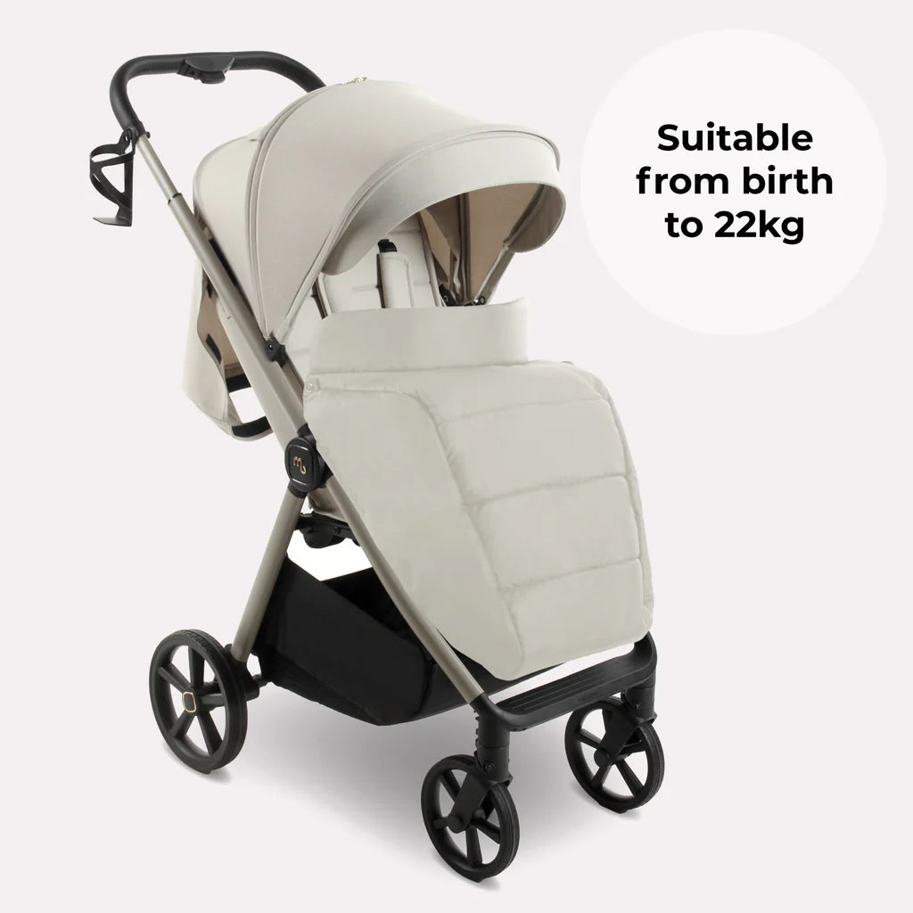 My Babiie MB170 Pushchair in Ivory with text indicating suitability from birth to 22kg on a white background