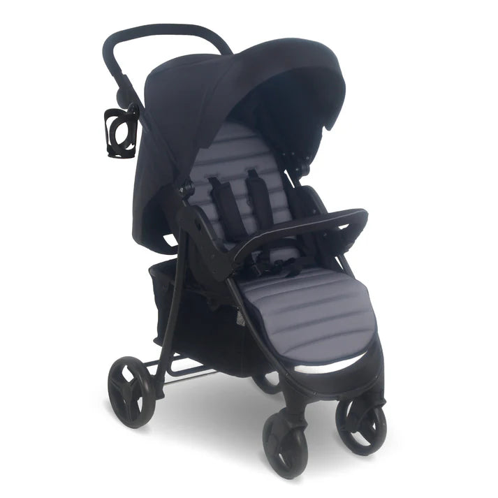 My Babiie MB30 Black and grey pushchair on a white background