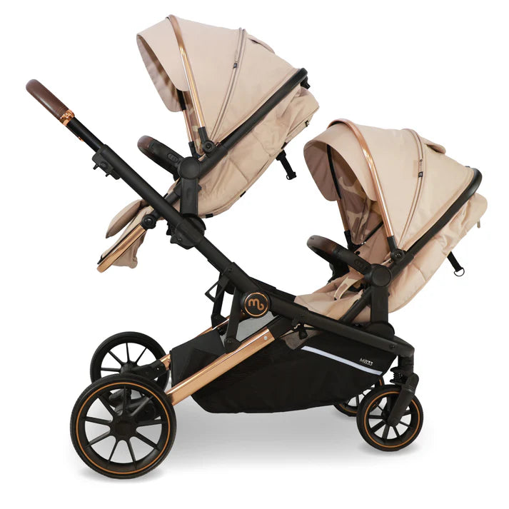 My Babiie M33 Tandem pushchair in Giraffe with 2 seat units parent facing